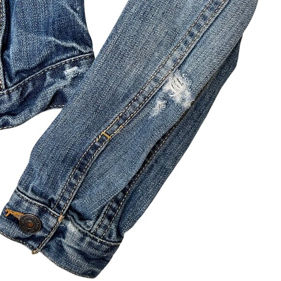 Abercrombie & Fitch Girls Denim Trucker Jacket Youth Large Blue Medium Wash - Picture 6 of 15